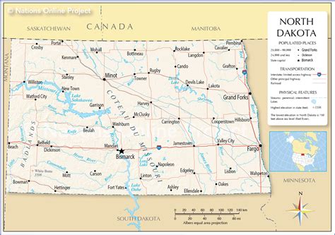 North Dakota Map .